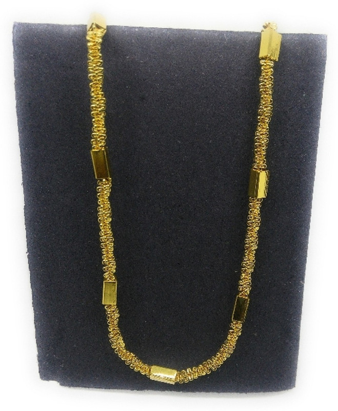 khubsurat Micro Plated Neck Chain For Men & Women, Gold Tone, 23 Inch Long, Designer Gold-plated Plated Brass Chain