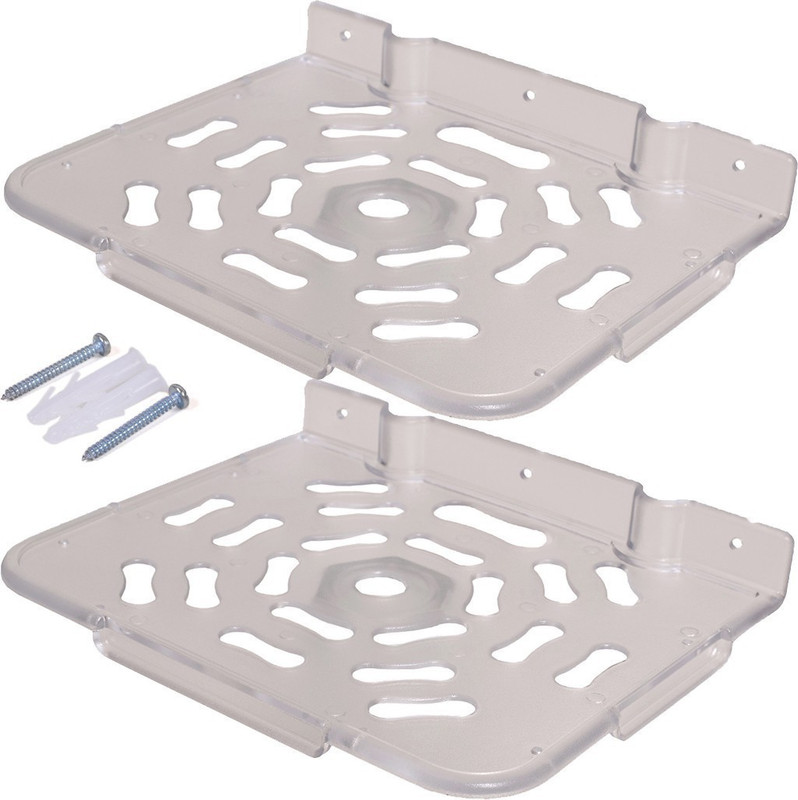108 Multipurpose Set top box/speaker stand Plastic Wall Shelf(Number of Shelves - 2, White)