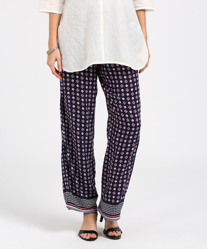 Lc Waikiki Relaxed Women Dark Blue Trousers Buy Online In