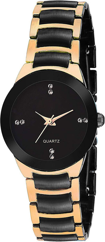 just like New Collection Black Round Shaped Dial Metal Strap Fashion Wrist Watch for Women's and Girl's Analog Watch  - For Girls