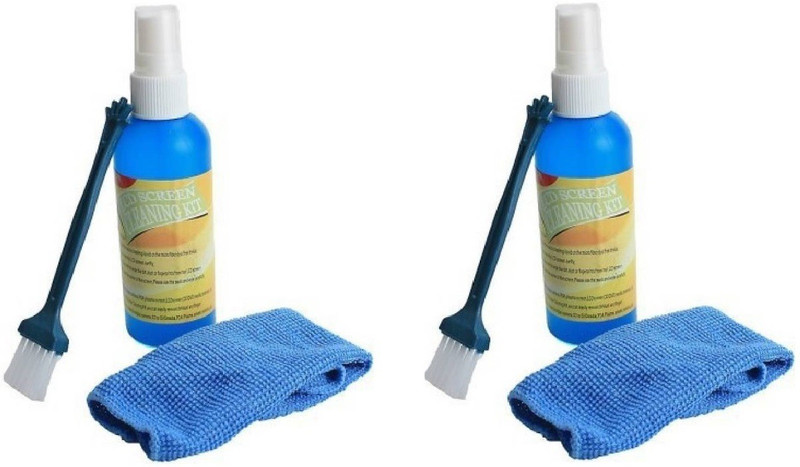 Etake (Pack of 2) Screen Cleaning Kit, Cleaner for Cameras,Led Tv,Lcd Tv,Tablet and Sensitive Electronics with Micro Fiber Cloth and Brush for Computers, Laptops, Mobiles(New)