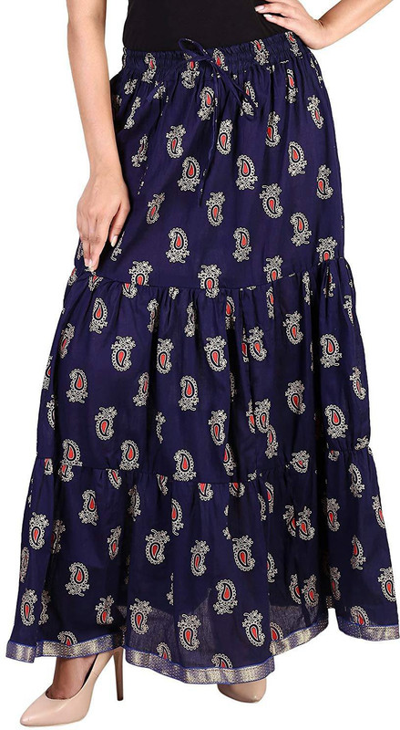 ooltah chashma Printed Women Regular Blue Skirt