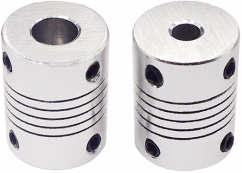 technologybazar 2pcs 5mm x 8mm Flexible Shaft Coupling Rigid For CNC Motor Coupler Connector(Silver)