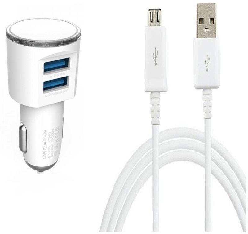99 Gems 3.4 amp Turbo Car Charger(White, With USB Cable)