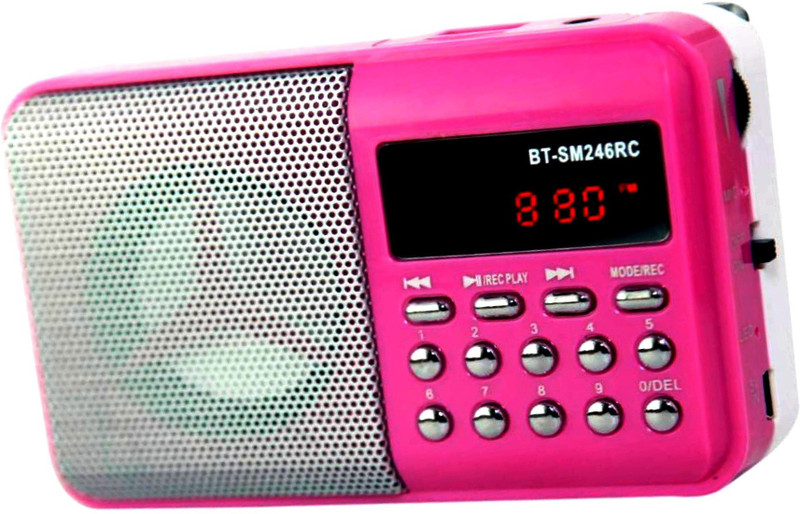 OYD Digital Sound BT246 Portable FM Radio support recording , usb pendrive, aux in FM Radio(Pink)