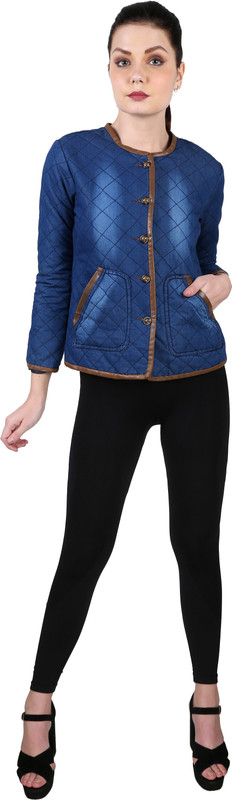 monuinternational Full Sleeve Self Design Women Denim Jacket