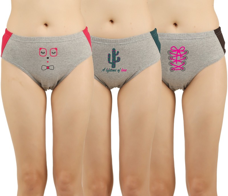 Vaishma Women Hipster Multicolor Panty(Pack of 3)