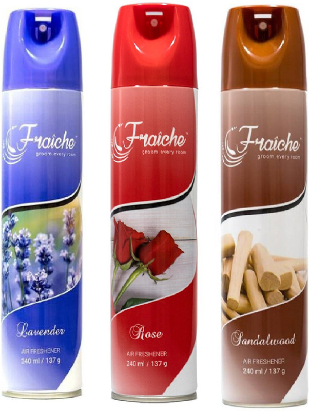 fraiche Room Sprey lavender, rose, sandelwood Spray (Pack of 3)(720 ml)