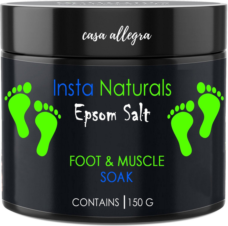 casa allegra Casa Allegra's Insta Naturals Epsom Salt,Pack of 2 For Foot and Muscle Soak Relaxation and Relieves Pains and Aches - 150 Grams(150 g)