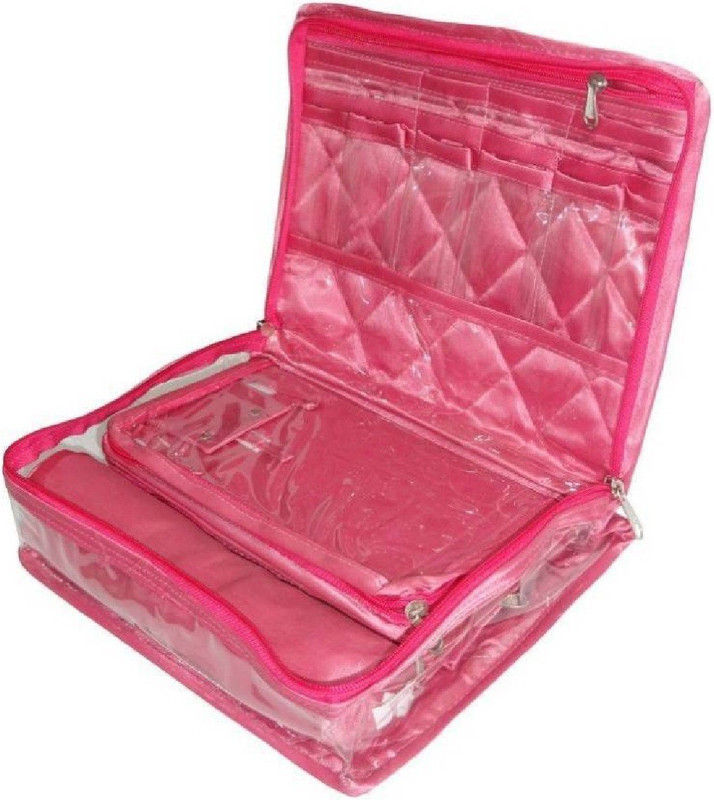 shivanshshine Necklace Bangle Locker Cosmetic Storage Vanity Bag (Pink) Vanity Bag Vanity Box(Pink)