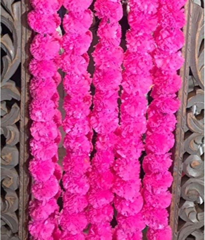 Satyam Kraft RE-USABLE ARTIFICIAL MARIGOLD FLUFFY FLOWERS GARLANDS(genda phool toran) FOR FOR...