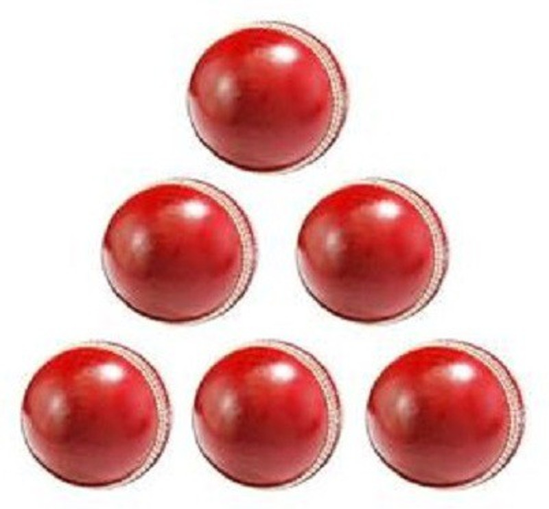 oms leather 4piece ball for cricket set of 6 Cricket Leather Ball(Pack of 6, Red)