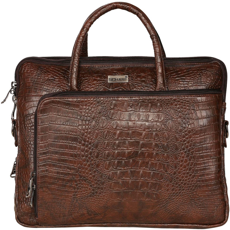 SCHARF Casa Grace - Eyes on Him 15.6 Laptop - Macbook Shoulder Messenger Bag Medium Briefcase - For Men(Brown)