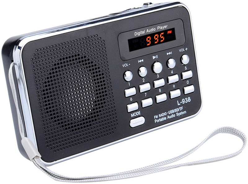 CRETO Latest Digital L-938 Mp3 Music Player FM Radio Support USB pendrive , aux and memory card FM Radio(Black)