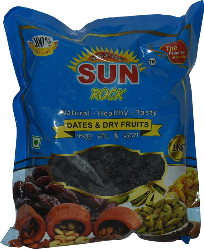 SUN ROCK BLACK RAISINS SEEDED Raisins Pouch(1 kg)