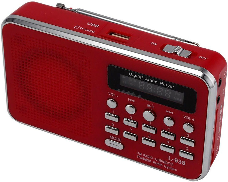 CRETO Portable Digital L-938 FM Radio(Red)