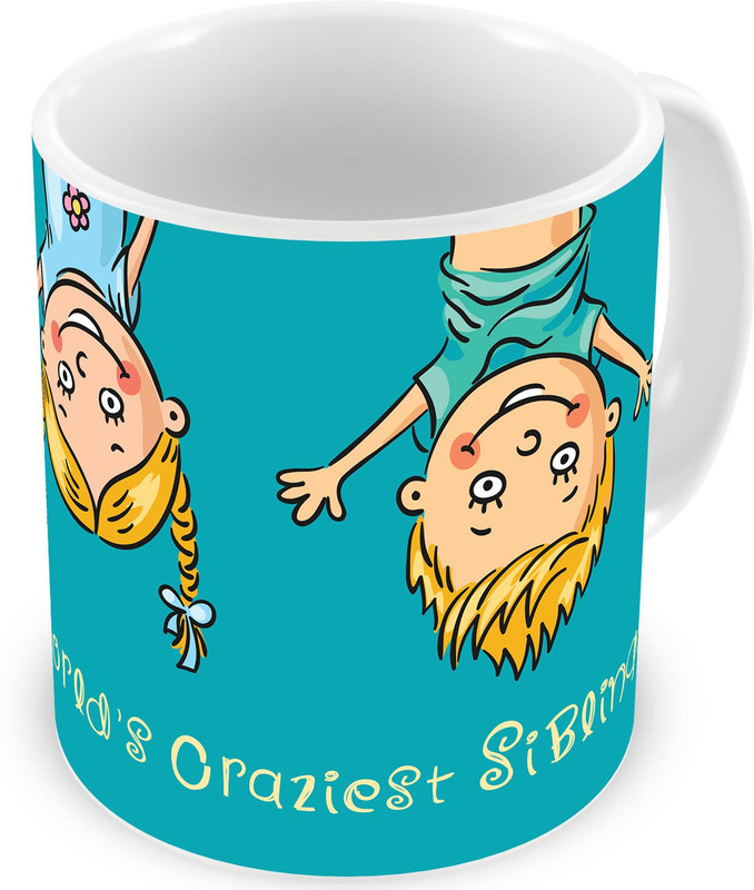 illuminati gifts World'S Craziest Siblings Funny Design Rakhi Raksha Bandhan Gifts for Brother/Sister on Birthday Bhaidooj Anniversary (ASMUGRB038) Ceramic Mug(325 ml)