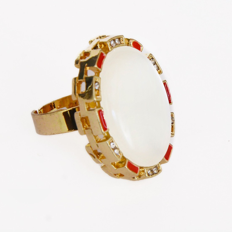 meet novelty Ribbon Mother of Pearl Gold Plated Ring