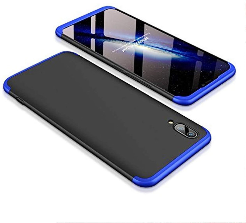 happy pops Front & Back Case for VIVO X21 - GKK 3 in 1 Shook Proof Full Protect Case (Blue Black)(Blue, Black, Dual Protection)