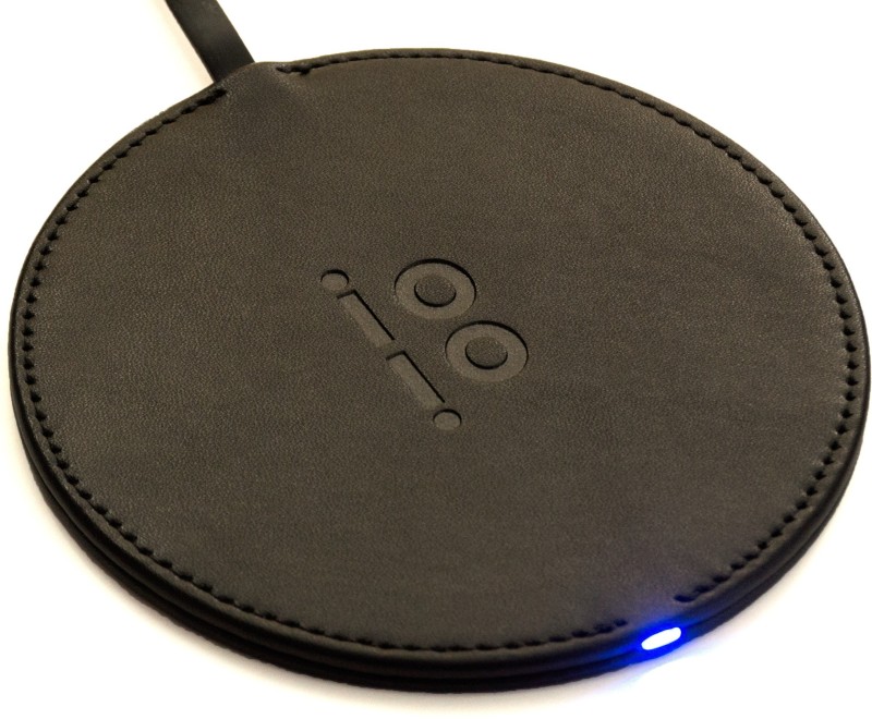 ioio flo 10W Fast Wireless charging pad- qi Certified-Black Leather Charging Pad