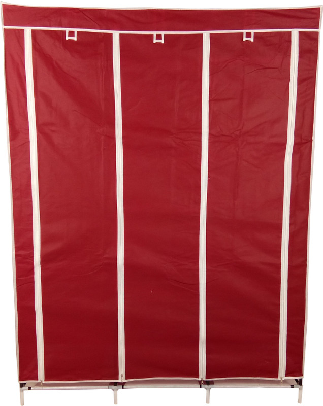 GALLAXY Cotton Collapsible Wardrobe(Finish Color - wine red, DIY(Do-It-Yourself))
