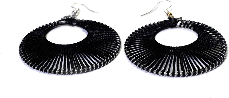 prasi style Prasi stylish and funky handmade black-coloured thread earrings Alloy Tassel Earring
