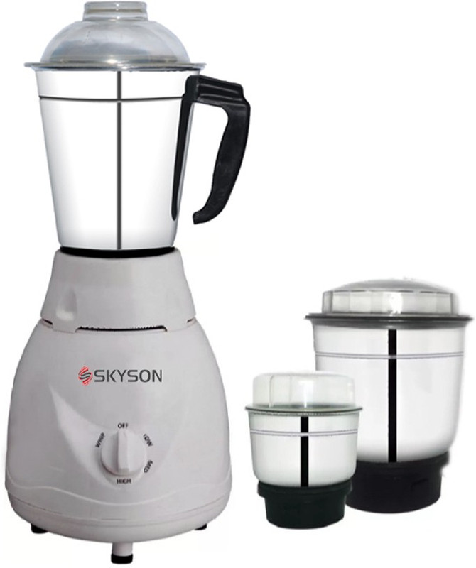 SKYSON Mark 3 MARK 3 POWERFUL COPPER MOTOR 3 JAR 550 Mixer Grinder(Ivory, 3 Jars)