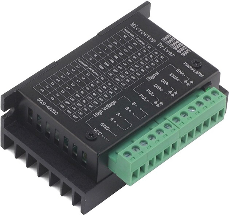 electrokit TB6600 stepper motor Driver Controller 4A 9~42V TTL 16  Motion Controller(Black, For PC)