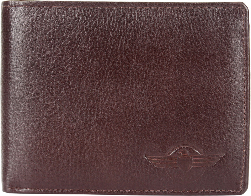 donaro Men Brown Genuine Leather Wallet(8 Card Slots)