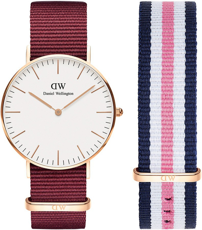 Daniel Wellington DW00500273 Classic Roselyn 36mm RG 18mm Southampton  Nylon Watch Strap Combo Analog Watch For Women