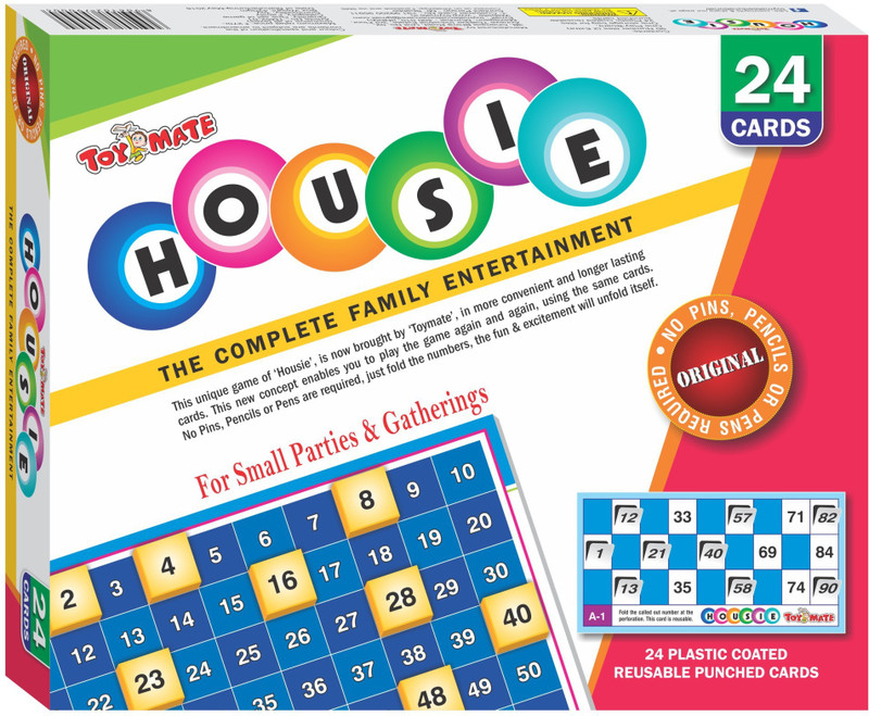 toymate Housie with 24 reusable cards, A family fun game for small gathering- No pins or pencils required. Board Game