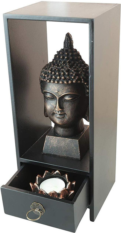 goyal candle planet HY-148 - Buddha Candle Tea Light Holder Ceramic 2 - Cup Tealight Holder Set(Copper, Pack of 1)