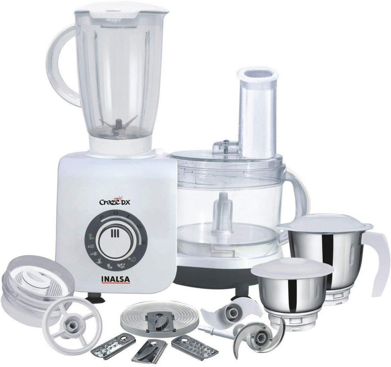 Inalsa Craze Dx 700 W Food Processor(White, Grey)