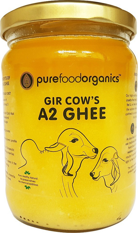 PureFoodOrganics Gir Cow's PremiumGhee - 500ml - Vedic Bilona Desi Cow Ghee (Traditional Hand-churned) 500 ml Glass Bottle PureFoodOrganics Gir Cow's PremiumGhee - 500ml - Vedic Bilona Desi Cow Ghee (Traditional Hand-churned) 500 ml Glass Bottle