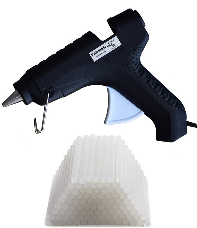 FADMAN BLACK GLUE GUN 40 WATT HOT MELT GLUE GUN WITH 8 ADHESIVE HOT GLUE STICKS Standard Temperature Corded Glue Gun(11 mm)