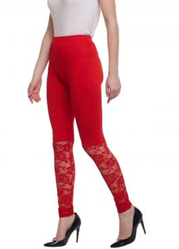 preet gehna Ankle Length  Legging(Red, Solid)