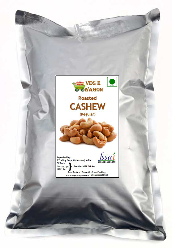 Veg E Wagon Roasted Salted Cashew Regular 500 Vacuum Packed Cashews(500 g)