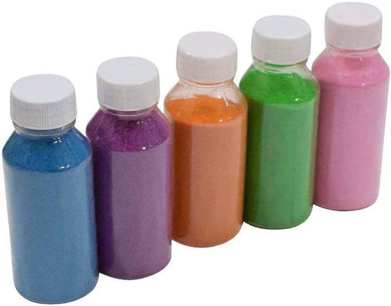 varshamarket place Pack of 5 Rangoli Powder(Multicolor, Multicolor)