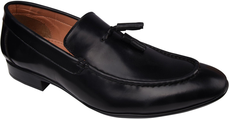 3amigos 3 Amigos Men Faux Leather Shoes Formal Bussiness Leather Slip On Shoes Lace Up For Men(Black)