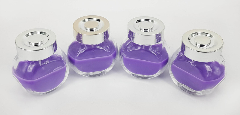 goyal candle planet Colored Wax Filled Scented Jar Candle Candle(Purple, Pack of 4)