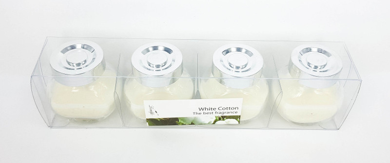 goyal candle planet Colored Wax Filled Scented Jar Candle Candle(White, Pack of 4)
