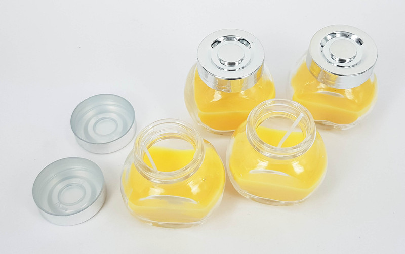 goyal candle planet Colored Wax Filled Scented Jar Candle Candle(Yellow, Pack of 4)