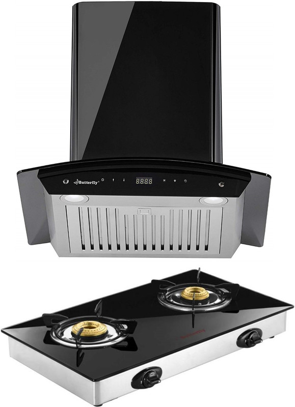 Butterfly Matchless Plus 60 Jet 2 Burner Wall Mounted Chimney(Black 1100 CMH) Butterfly Matchless Plus 60 Jet 2 Burner Wall Mounted Chimney(Black 1100 CMH)