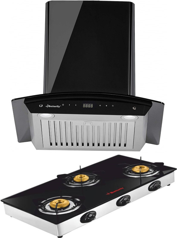 Butterfly Matchless Plus 60 Jet 3 Burner Wall Mounted Chimney(Black 1100 CMH) Butterfly Matchless Plus 60 Jet 3 Burner Wall Mounted Chimney(Black 1100 CMH)
