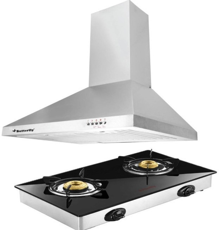 Butterfly Rhino Plus Jet 2 Burner Wall Mounted Chimney(Silver 700 CMH) Butterfly Rhino Plus Jet 2 Burner Wall Mounted Chimney(Silver 700 CMH)