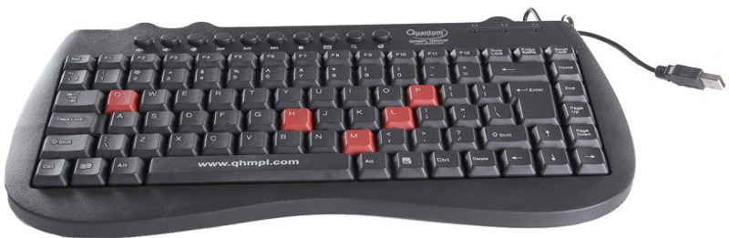 Quantum QHM7309 Mini Slimtek Multimedia Wired USB Laptop Keyboard(Black)