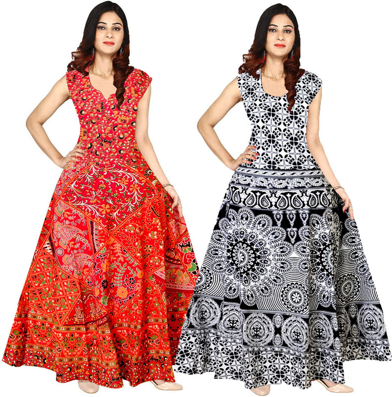 Buy Mudrika Women Maxi Red Grey Dress Online at desertcartZimbabwe