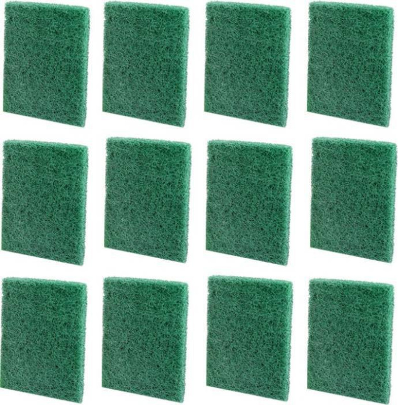 dannu scrub pad (set of 12) green vessels cleaning use strong scrubber made by polyester Scrub Pad(Medium, Pack of 12)