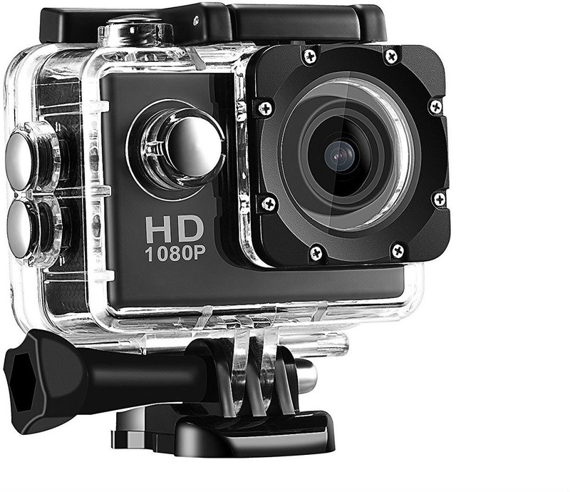Spring Jump 1080P Action Camera Waterproof & Wide Angle Sports and Action Camera(Black, 12 MP)