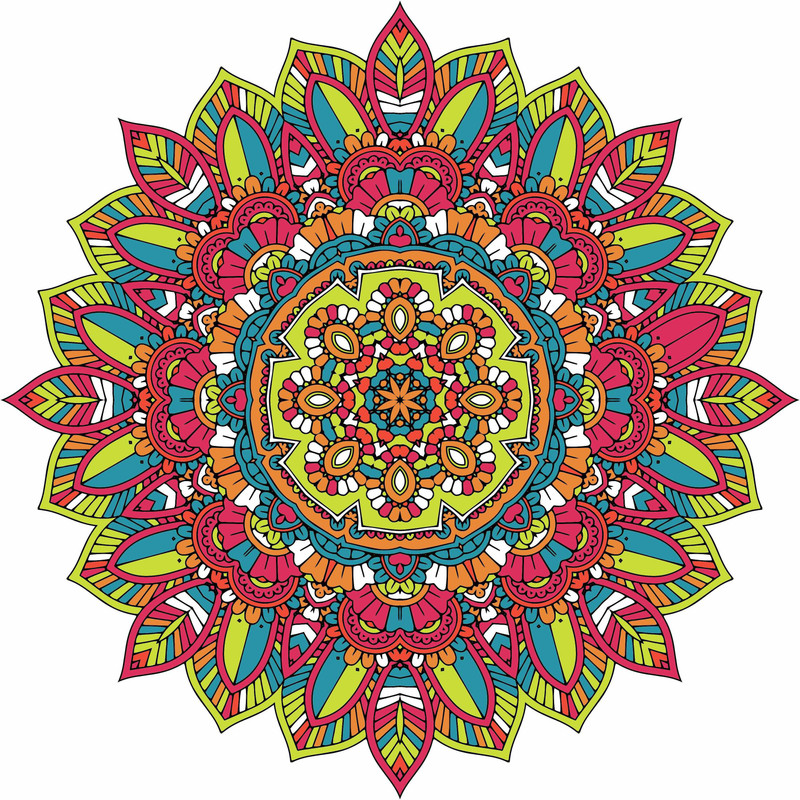 khirki Medium Diwali Festival 'Rangoli Pattern' Floor Sticker (PVC Vinyl, 60 cm x 60 cm)-36  Sticker(Pack of 1)